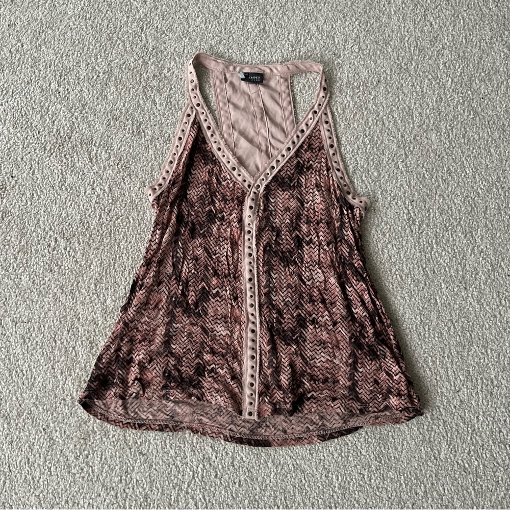 Sparkle & Fade Pink Flowy Tank Top